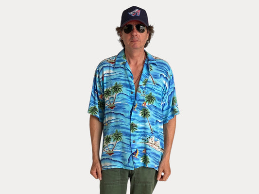 Size XL. Vintage 80s Hawaiian shirt-AJ357 Studio-AJ357 Studio
