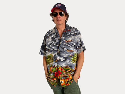 Size M. Vintage 90s Hawaiian cotton shirt-AJ357 Studio-AJ357 Studio