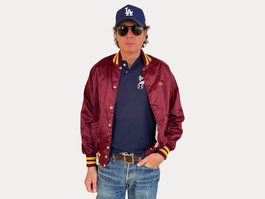 Size Small . Vintage Delong satin jacket Made in USA-AJ357 Studio-AJ357 Studio