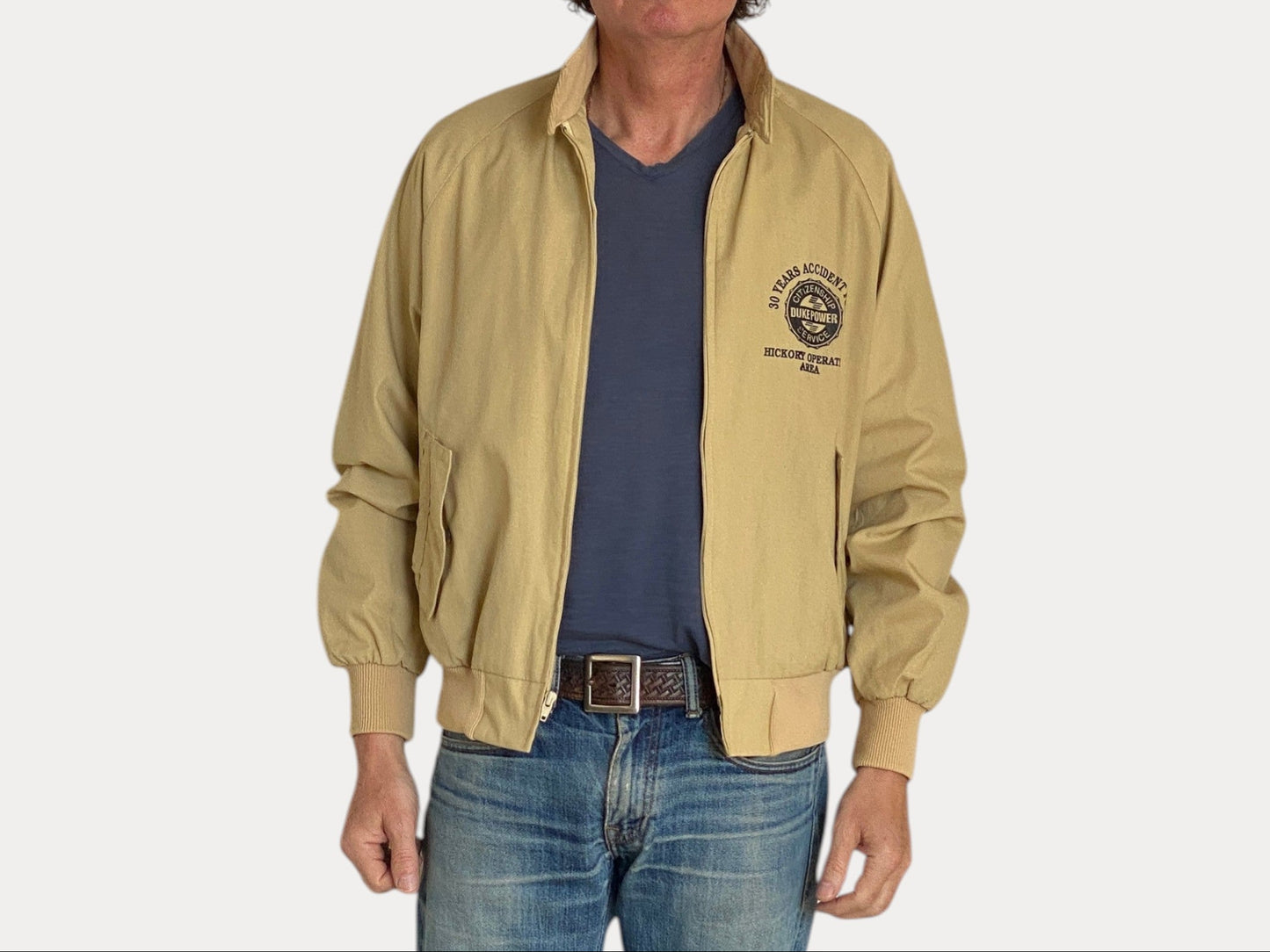 Size Medium Vintage Light Zipper Jacket Made in USA-AJ357 Studio-AJ357 Studio