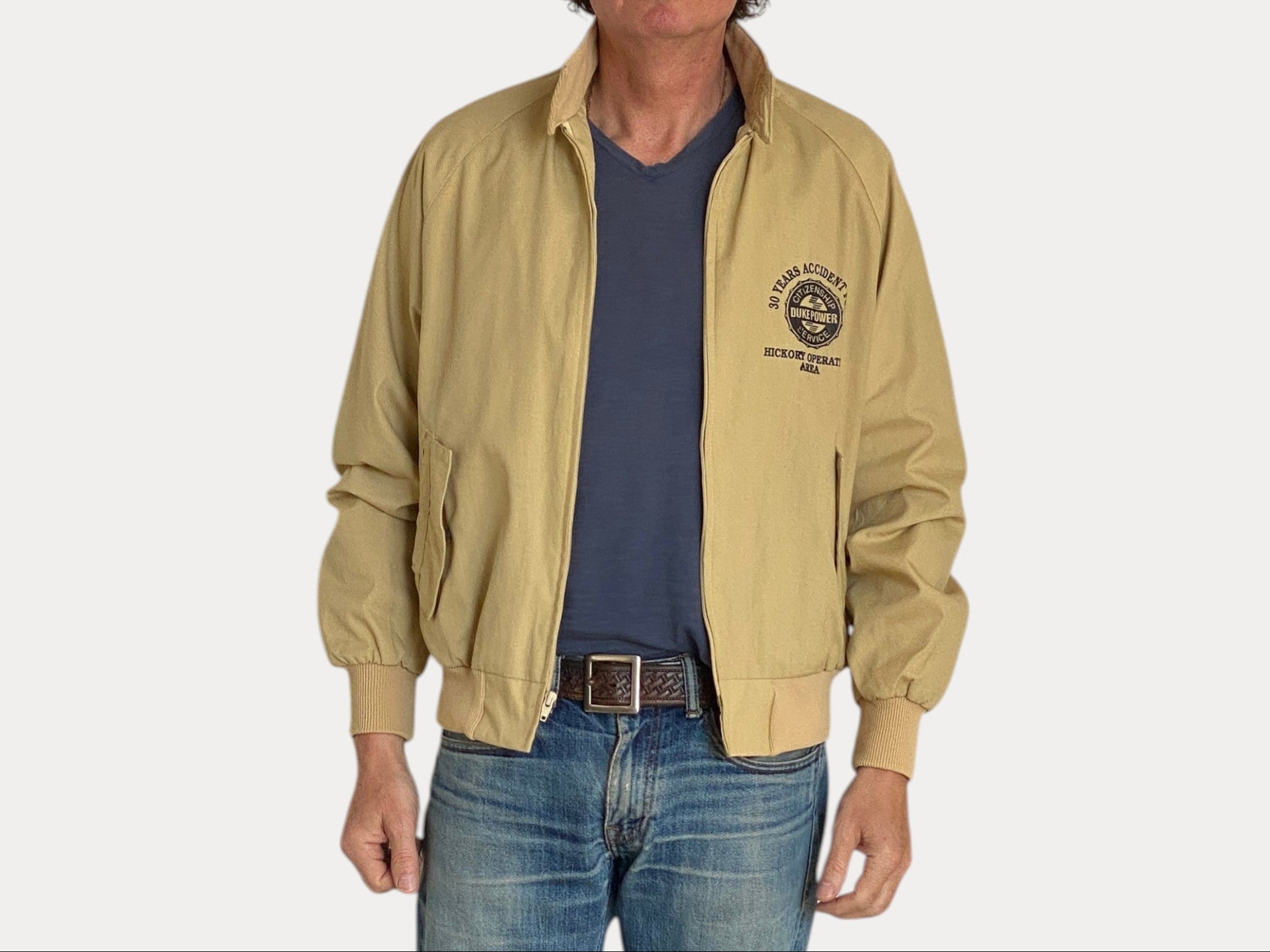 Size Medium Vintage Light Zipper Jacket Made in USA-AJ357 Studio-AJ357 Studio