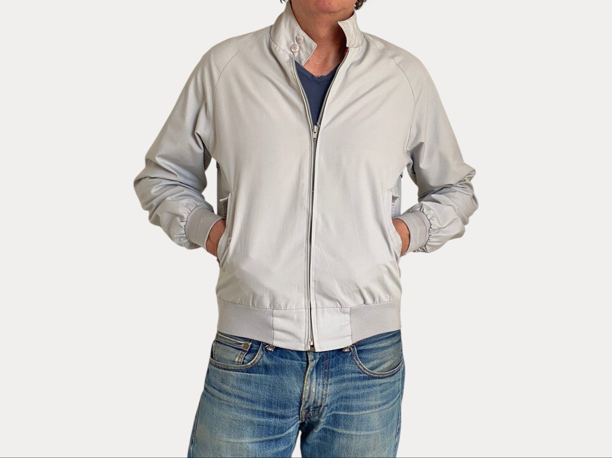Size Small 80s Vintage Light Zipper Jacket-AJ357 Studio-AJ357 Studio
