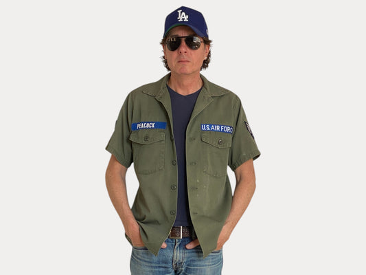 Medium Authentic Vintage 1977 US Army OG 507 Fatigue Shirt | Classic Military Style | USA Vintage BCN-AJ357 Studio-AJ357 Studio