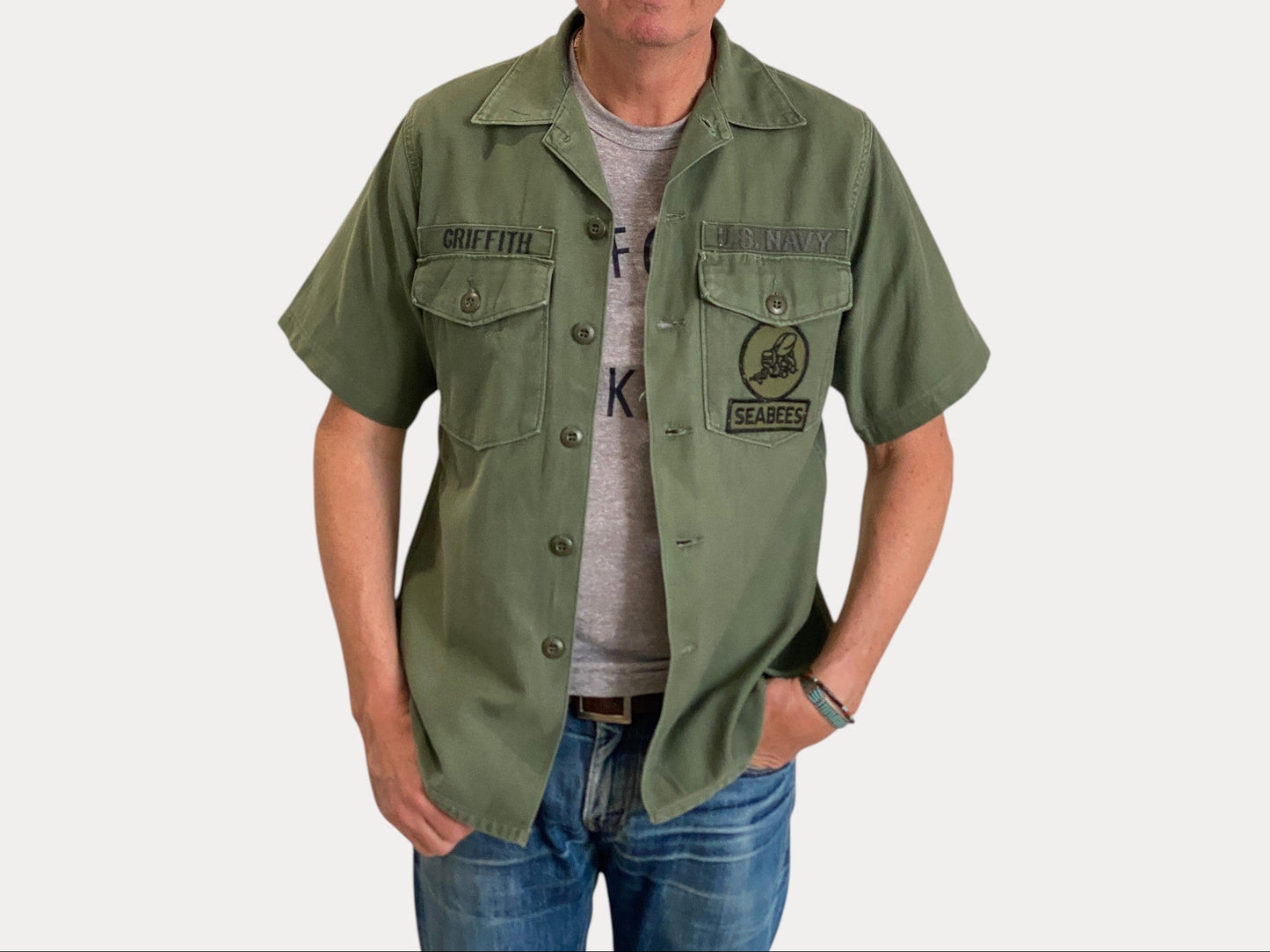 Medium Authentic 1970 US Army Vintage Vietnam Fatigue Shirt | Classic Military Style | USA Vintage BCN-AJ357 Studio-AJ357 Studio