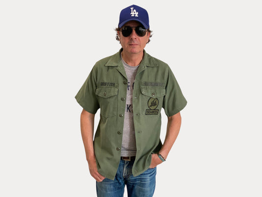 Medium Authentic 1970 US Army Vintage Vietnam Fatigue Shirt | Classic Military Style | USA Vintage BCN-AJ357 Studio-AJ357 Studio