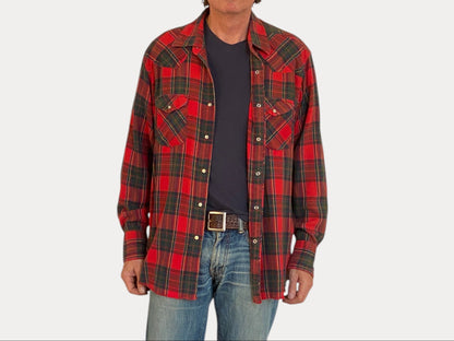 XL Vintage 80’s Plaid Flannel Western Shirt | Classic Retro Style | USA Vintage BCN-AJ357 Studio-AJ357 Studio