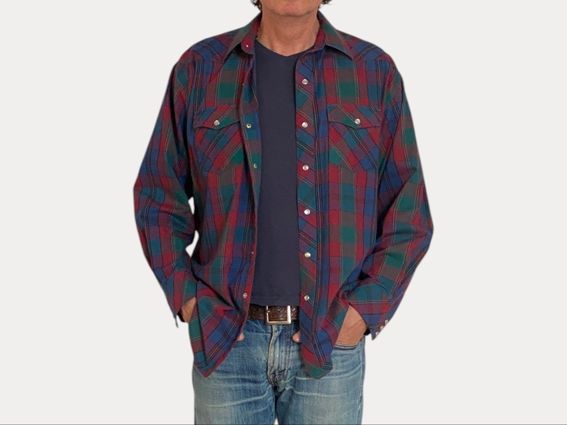 Large. Vintage 90’s plaid Flannel western shirt-AJ357 Studio-AJ357 Studio