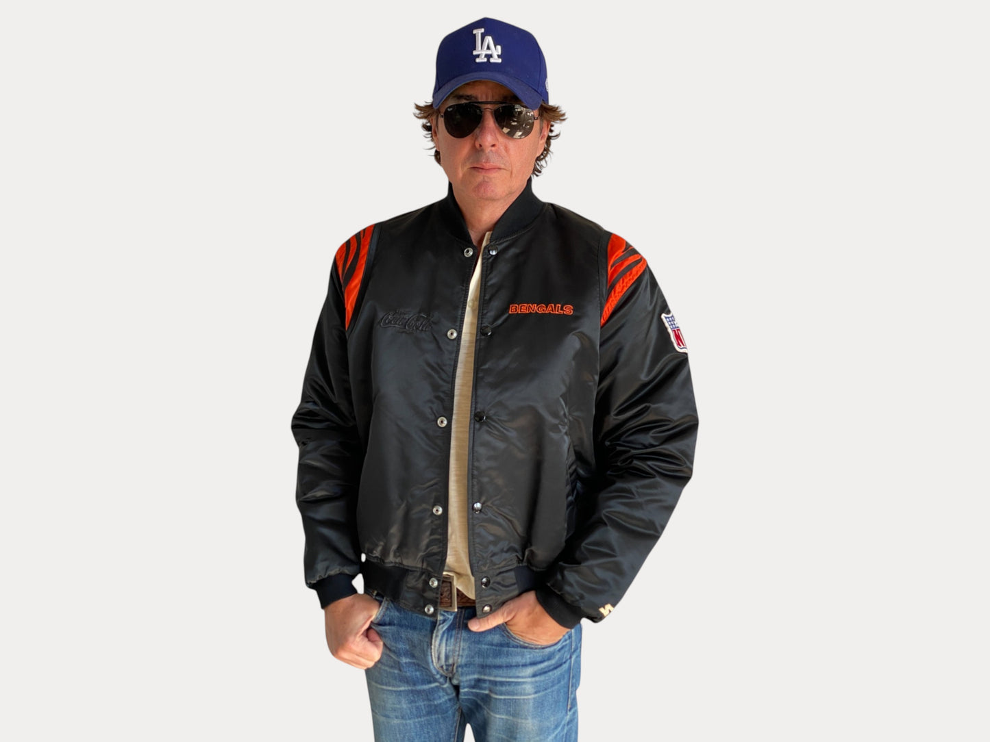 Large Size Vintage 80s Bengals Jacket, Made in USA - Sports Memorabilia-AJ357 Studio-AJ357 Studio