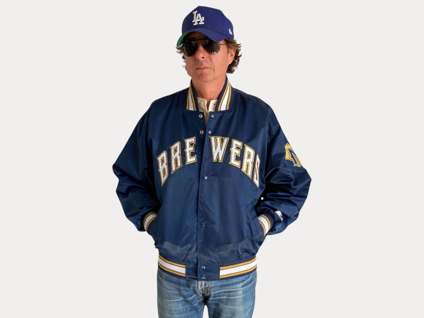 Size Large . 80s Vintage starter Brewers jacket-AJ357 Studio-AJ357 Studio