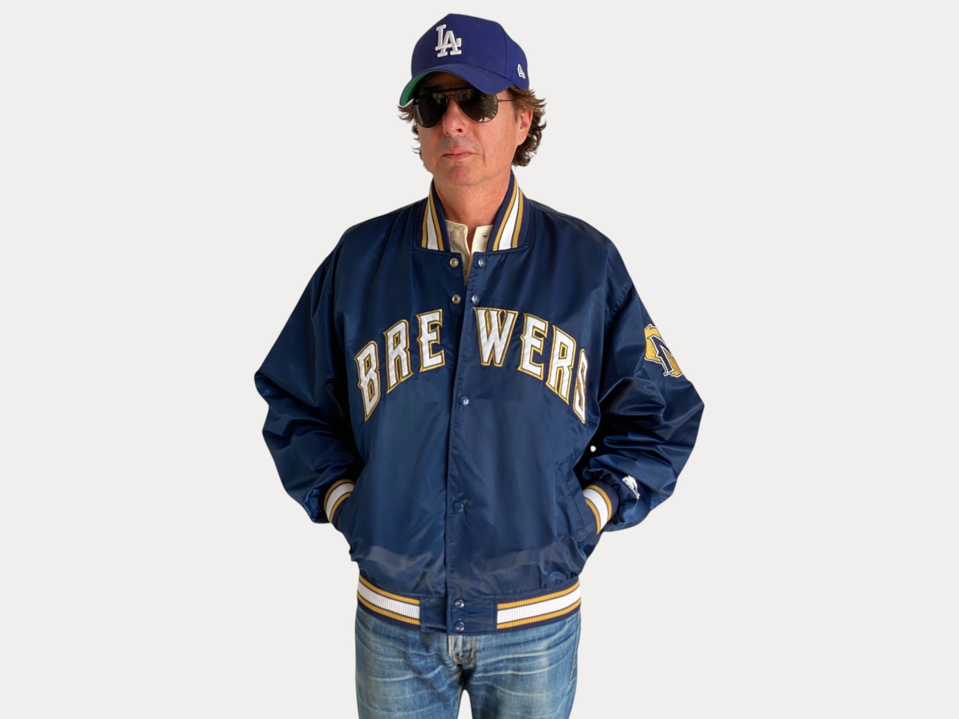 Size Large . 80s Vintage starter Brewers jacket-AJ357 Studio-AJ357 Studio