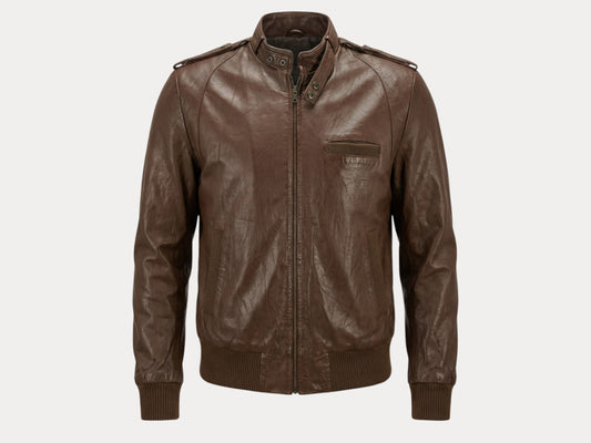 Size 40US / 50EU Vintage 80s Leather Jacket - Retro Fashion-AJ357 Studio-AJ357 Studio