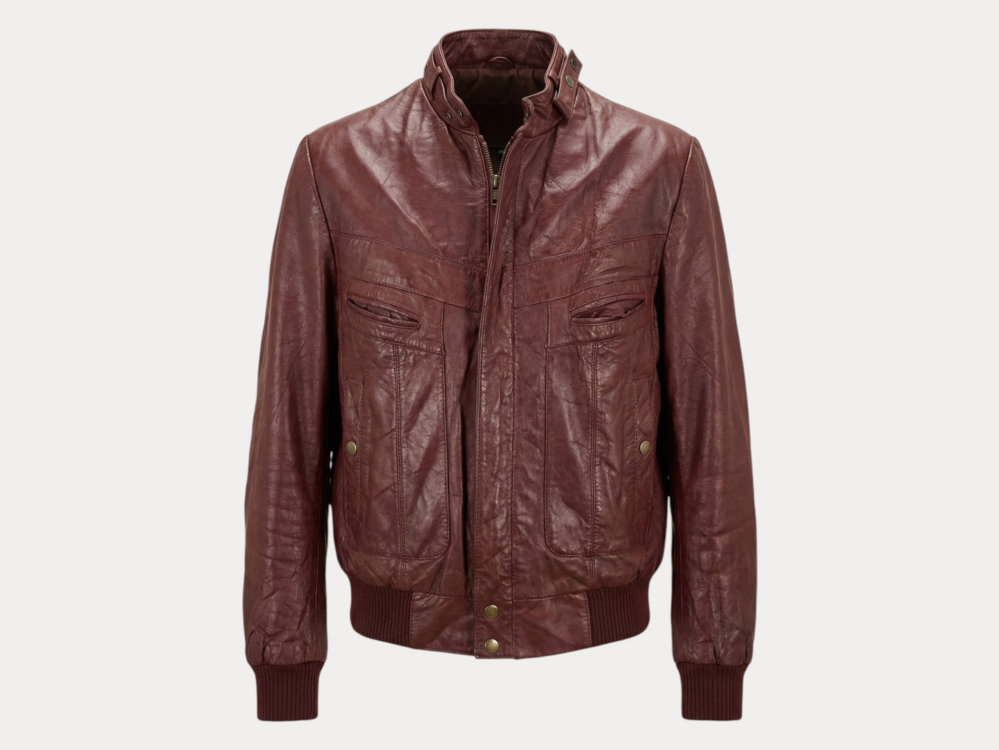 Size 42US / 52EU Vintage 80s men leather jacket made by Wilson-AJ357 Studio-AJ357 Studio
