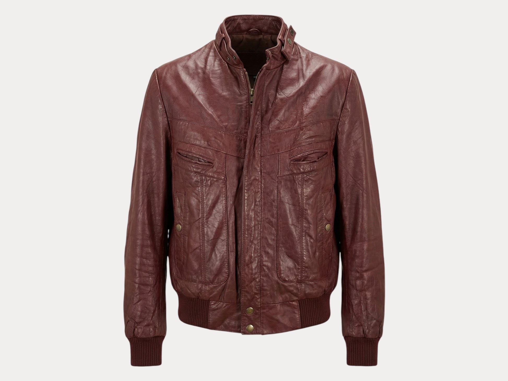 Size 42US / 52EU Vintage 80s men leather jacket made by Wilson-AJ357 Studio-AJ357 Studio