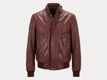 Size 42US / 52EU Vintage 80s men leather jacket made by Wilson-AJ357 Studio-AJ357 Studio
