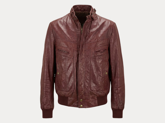 Size 42US / 52EU Vintage 80s men leather jacket made by Wilson-AJ357 Studio-AJ357 Studio