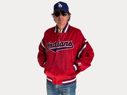 90s Vintage New Indians Starter Jacket | Size Large-AJ357 Studio-AJ357 Studio