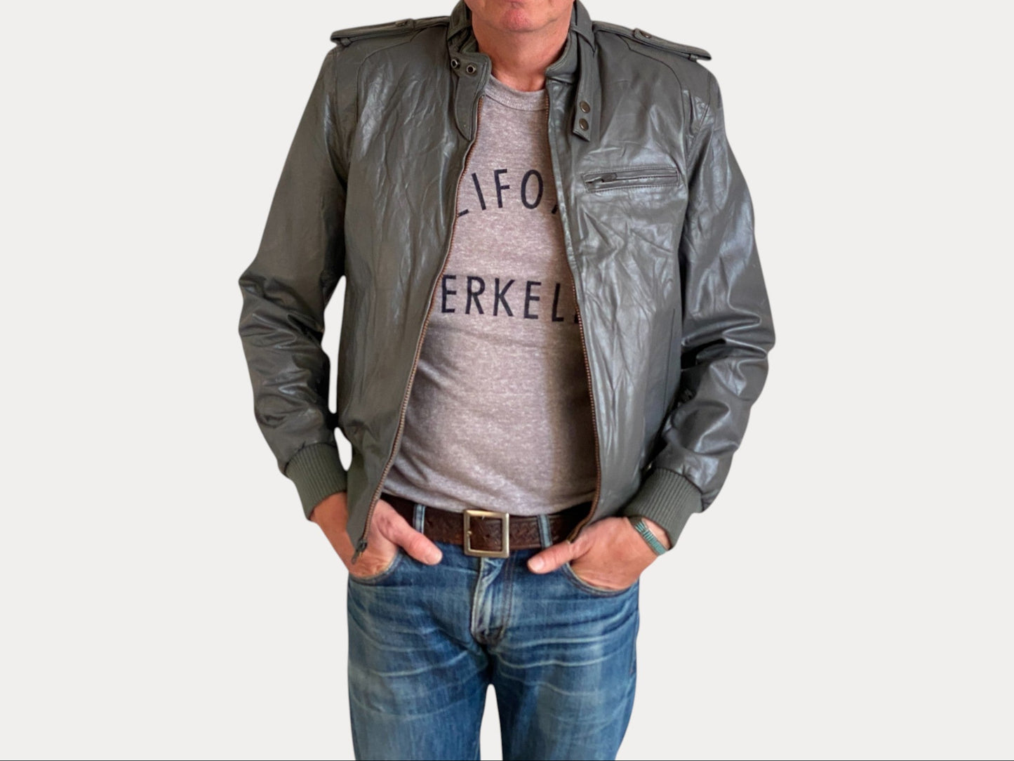 Size 38US (48EU) Vintage 80s Leather Jacket with Removable Lining-AJ357 Studio-AJ357 Studio