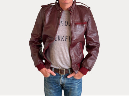 Vintage 80s Leather Jacket Size 38 US (48 EU) | Classic Retro Fashion-AJ357 Studio-AJ357 Studio
