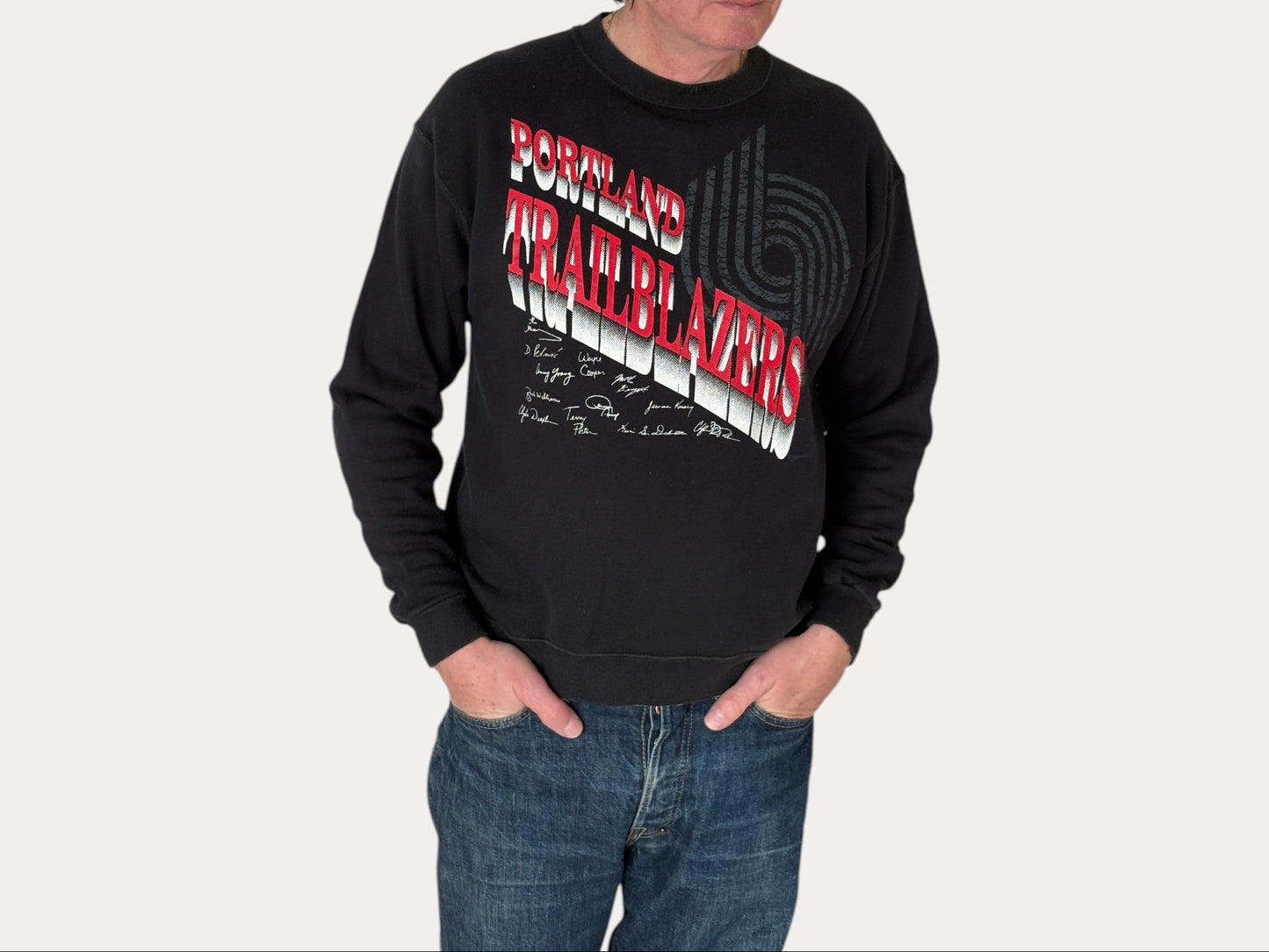 Size L Crew Neck Portland Trailblazers Made in USA By Hanes