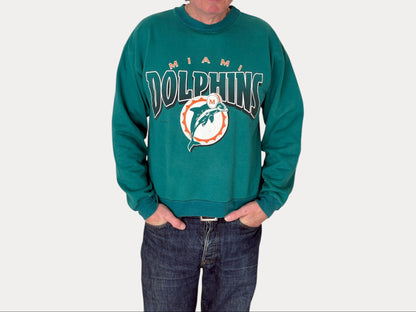 Talla L Cuello redondo Miami Dolphins 1995 Hecho en EE. UU. por True Fan