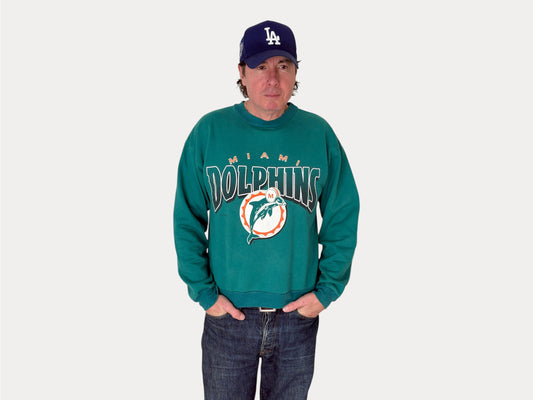 Size L Crew Neck Miami Dolphins 1995 Made in USA By True Fan