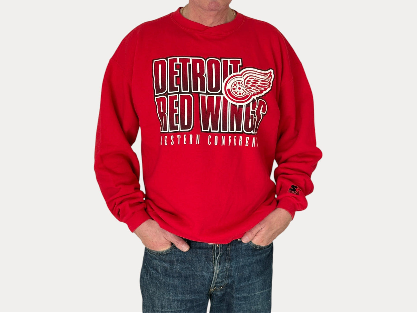 Size L Crew Neck Detroit Red Wings Made In USA By Starter