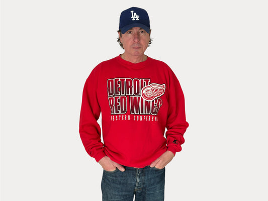 Size L Crew Neck Detroit Red Wings Made In USA By Starter