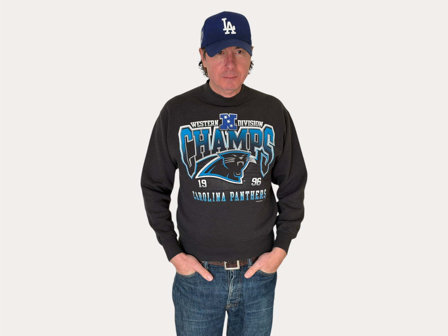 Talla M Cuello redondo Carolina Panthers Campeones 1998 Hecho por Fruit of the Loom