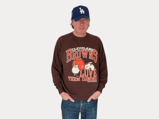 Size L Crew Neck Cleveland Browns Snoopy Made in USA By Russell