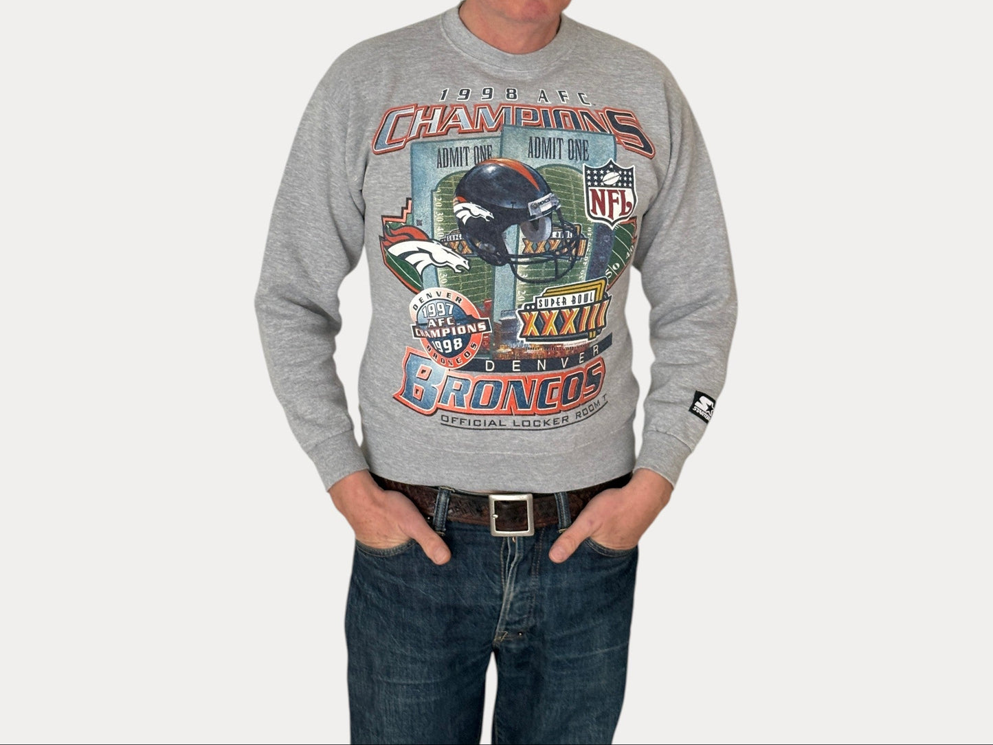Size Youth Large Super Bowl Broncos Made in USA By Starter