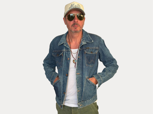Size 40 Long US. Authentic 70s Wrangler denim jacket -4 pockets- Made in the USA-AJ357 Studio-AJ357 Studio