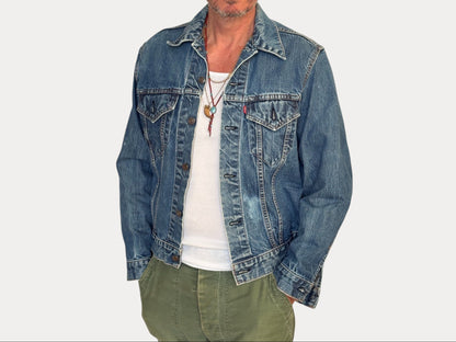 Size 42US / 52EU. Vintage Early 70s 2 pocket Levi’s Denim Jacket 70505 – Single Stitch, Made in USA-AJ357 Studio-AJ357 Studio
