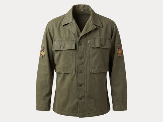 Vintage WW2 US Army 2nd Pattern HBT 13 Stars Button Combat Shirt/Jacket