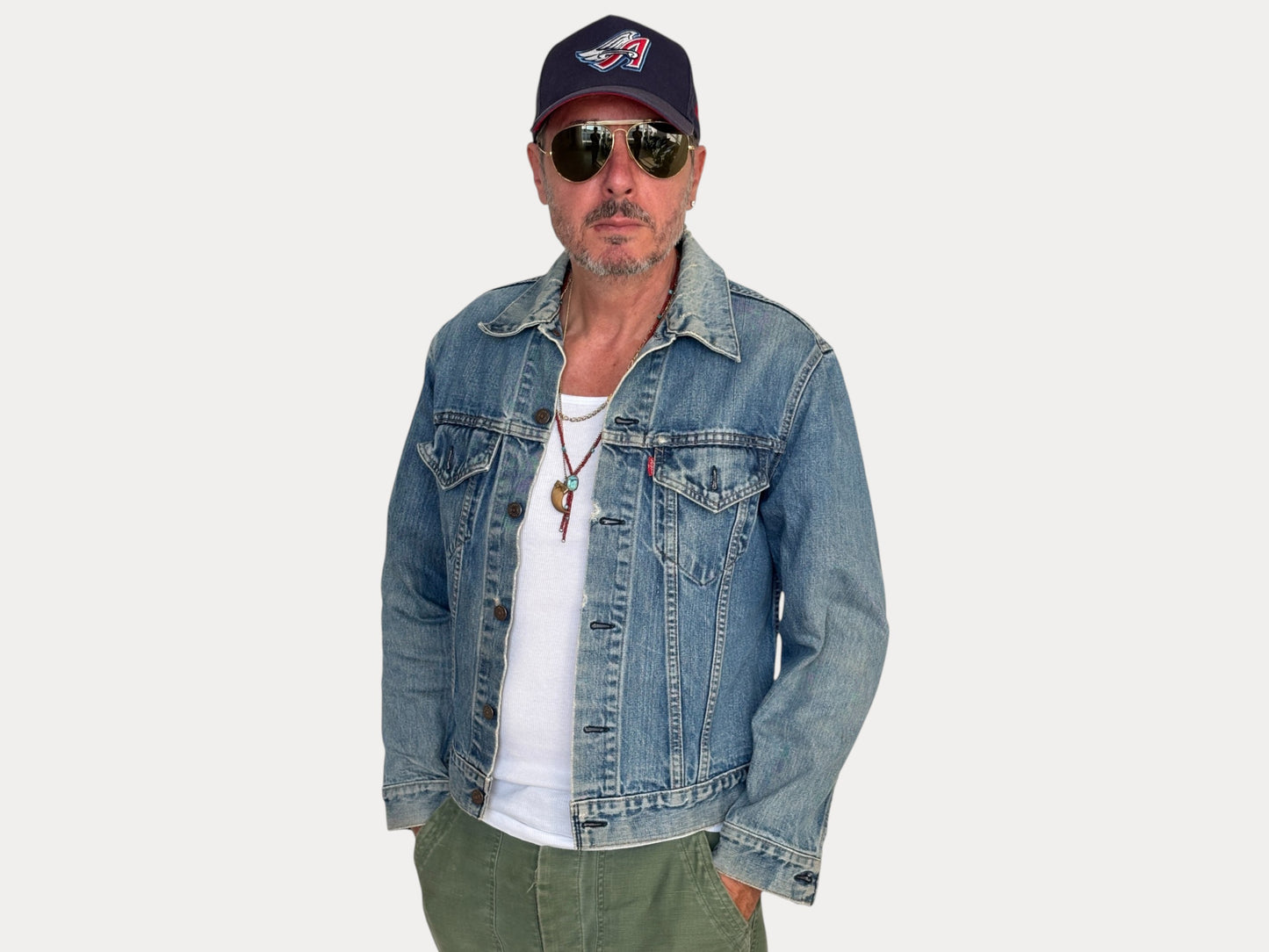 Size 38US / 48EU. Vintage 70s 2 pocket Levi’s Denim Jacket 70505 – Double Stitch, Made in USA-AJ357 Studio-AJ357 Studio