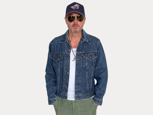Size 40US / 50EU. Vintage Early 70s 2 pocket Levi’s Denim Jacket 70505 – Single Stitch, Made in USA-AJ357 Studio-AJ357 Studio