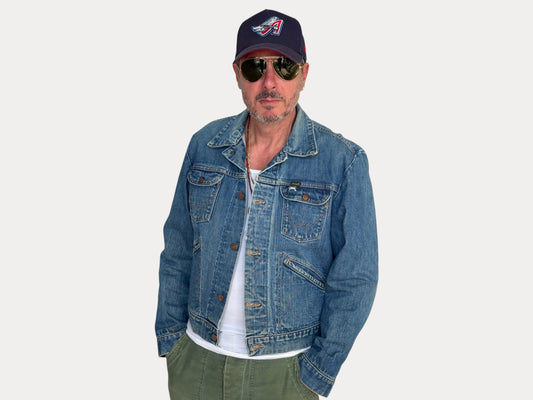 Size 44US / 54 EU Authentic 70s Wrangler denim jacket -4 pockets- Made in the USA-AJ357 Studio-AJ357 Studio