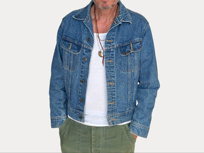 Size 40US / 50EU Vintage 80s Lee Denim Jacket – 2 Pockets – Made in Canada-AJ357 Studio-AJ357 Studio