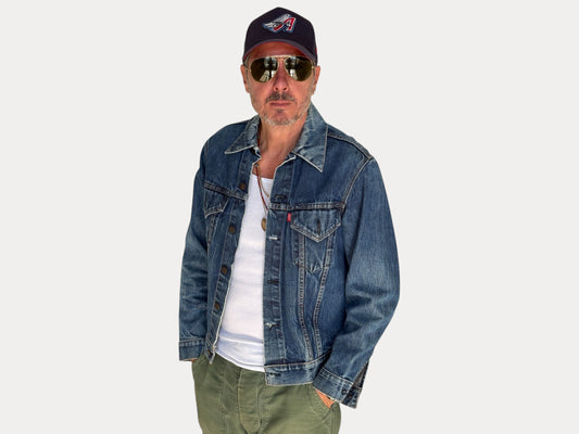 Size 40US / 50EU. Vintage Early 70s 2 pocket Levi’s Denim Jacket 70505 – Single Stitch, Made in USA-AJ357 Studio-AJ357 Studio
