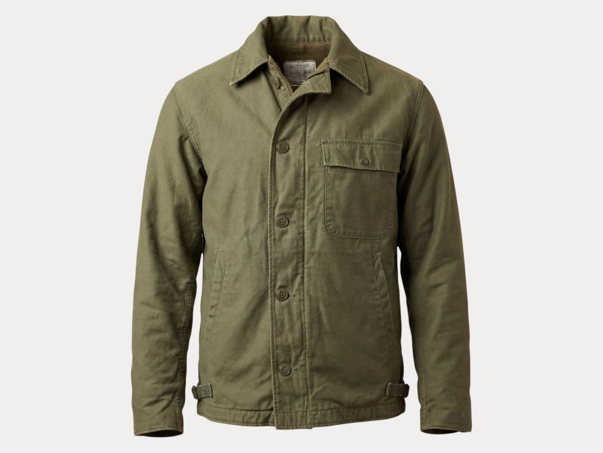 US Navy A-2 Deck Jacket — 1981 Issue, Authentic Military Outerwear Made in USA - Size Small.-AJ357 Studio-AJ357 Studio