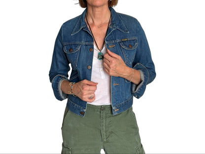 Size 16 . Vintage 70s Wrangler Denim Jacket – 4 Pockets – Made in USA-AJ357 Studio