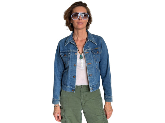 Size 18 . Vintage 70s Wrangler Denim Jacket – 4 Pockets – Made in USA - USA Vintage Bcn