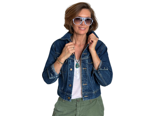 Size 16 . Vintage 80s Lee Denim Jacket – 2 Pockets – Made in USA - USA Vintage Bcn