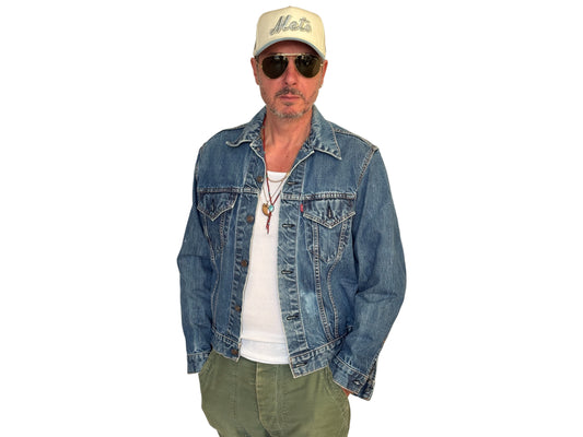 Size 42US / 52EU. Vintage Early 70s 2 pocket Levi’s Denim Jacket 70505 – Single Stitch, Made in USA - USA Vintage Bcn