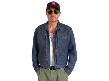Size 46US / 56EU. Authentic 24MJZ Maverick Jacket – USA-Made Raw Denim Classic