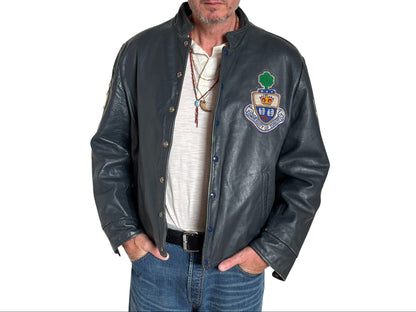 Size Large. Vintage University of Toronto Leather Varsity Jacket 1970s — Canadian College Bomber — RX Pharmacy Faculty — Made in Canada-AJ357 Studio