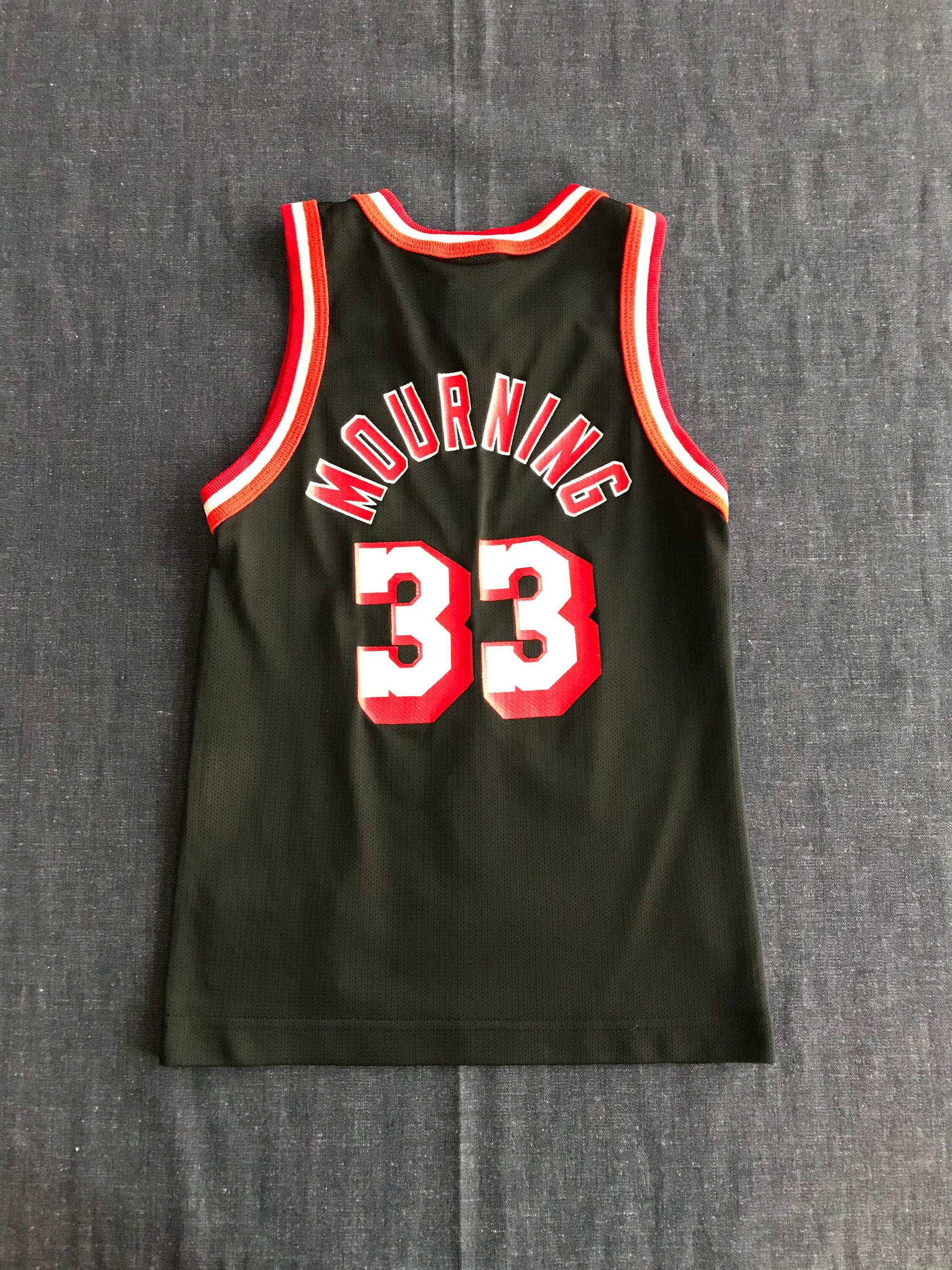 "Vintage 90s Miami Heat Alonzo Mourning Champion NBA Jersey