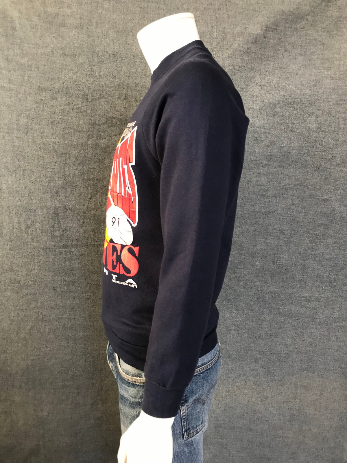 Size Med. 1991 Atlanta Braves world series vintage sweatshirt made in USA-AJ357 Studio