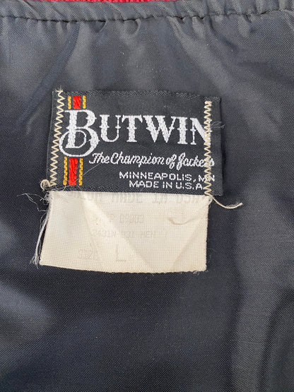 SizeL. Butwin Vintage Annandale varsity/letterman leather sleeve jacket made in USA-AJ357 Studio