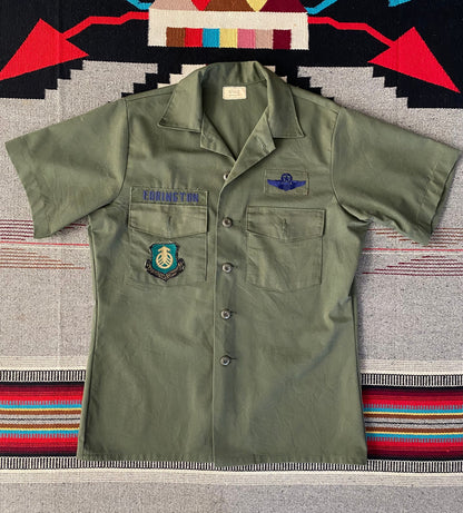 Size M. Original vintage military 80s utility shirt OG 507 Poly/cotton-AJ357 Studio