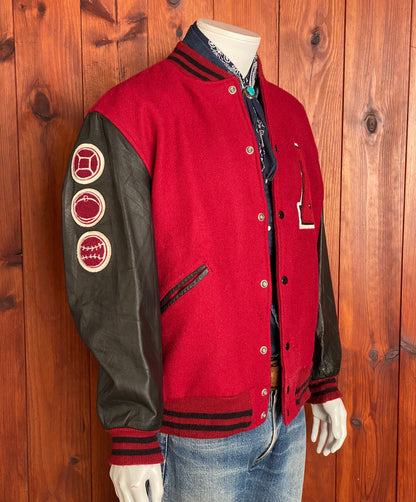 SizeL. Butwin Vintage Annandale varsity/letterman leather sleeve jacket made in USA-AJ357 Studio